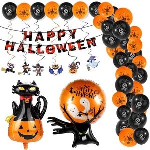 🎃 63pcs Halloween Balloons Garlands Banner Party Kit Set 🎈